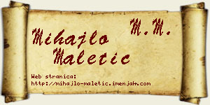 Mihajlo Maletić vizit kartica